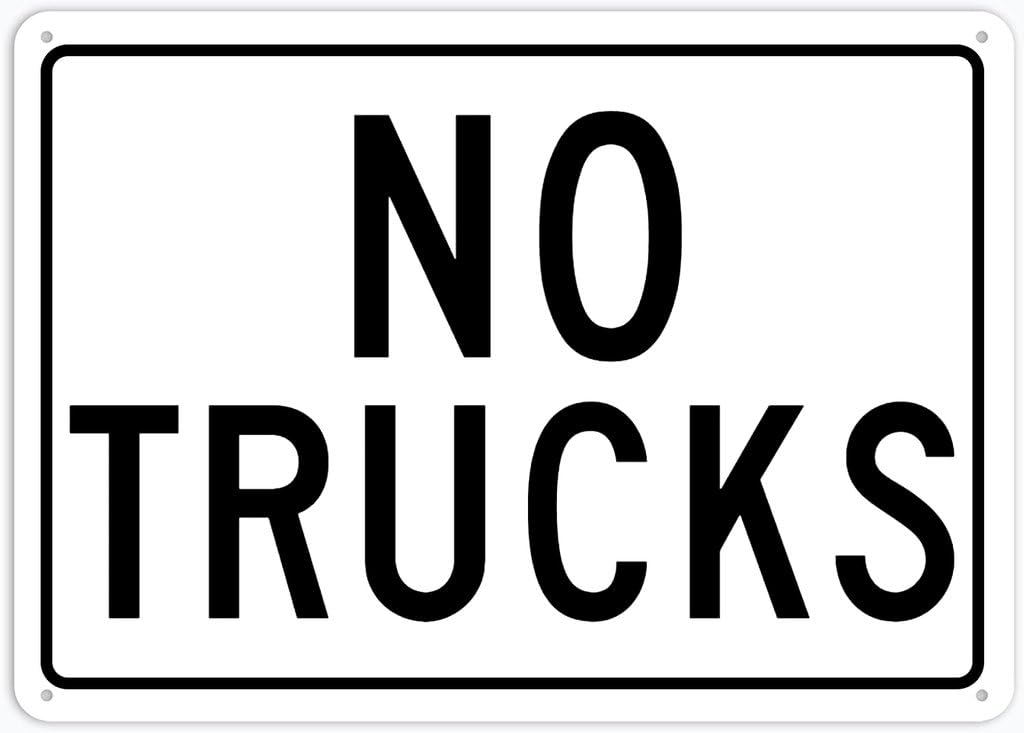 8"x12" Aluminum Metal Sign - No Trucks - Indoor & Outdoor Use For Home, Office, Work