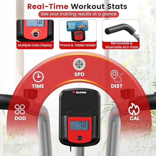 Image of Foldable Exercise Bike, Multifunctional Indoor Stationary Bikes for Home with 8-Level Magnetic Resistance, Quiet Workout Bike with Arm Resistance Bands, LCD Monitor, 300LBS Capacity