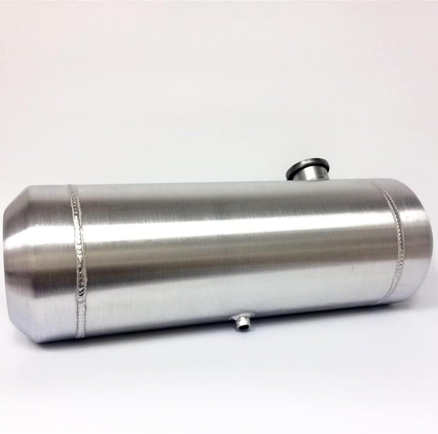 Yilann 5 Gallons Round Spun Aluminum Fuel Gas Tank 8" x 24" End Fill 1/4" NPT Outlet, For Go Kart, UTV, ATV, Generator,Tractor, Mini Excavator