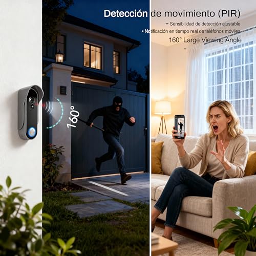 SIMBAILAI WiFi Pantalla táctil de 8 Pulgadas HD 1080p Ultrafino Inalámbrico Videoportero Timbre Video Interfono,Detección de Movimiento, Compatible con la App Tuya, Almacenamiento de Vídeo Gratuito - imagen 6