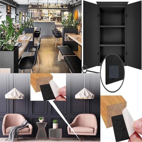 Image of DIY Crafts Self Adhesive Round Soft Silicon Furniture Protection Non Slip Anti Skid Buffer Bumper Ligt Proof Wind Proof Pest Proof Felt Furniture Pads Thicken! (25 Pieces 1 inch inch X 1 inch inch, Black)