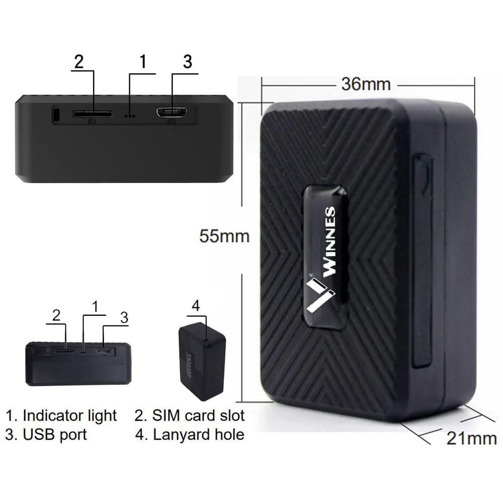 Micro Gps Tracker Spia con Magnete Localizzatore GPS in Tempo Reale Satellitare Tracciatore di Posizione GPS Tracker Portatile con Geo-fence Alarm e App Gratuita per Auto Moto Bambini