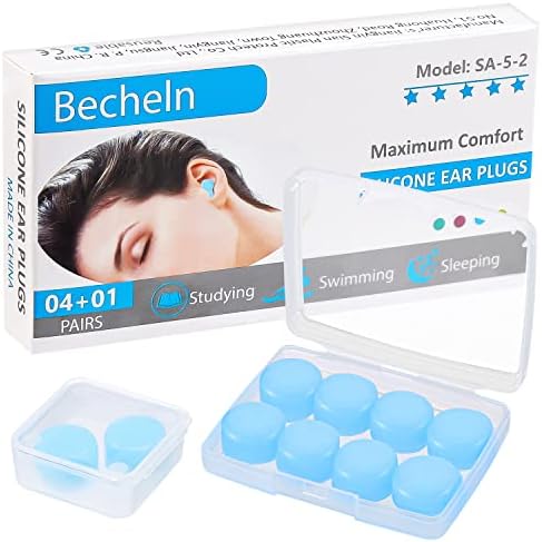 Ear Plugs for Sleeping, Waterproof Moldable Silicone EarPlugs for Sleeping Noise Cancelling, Mowing, Swimming and Concerts