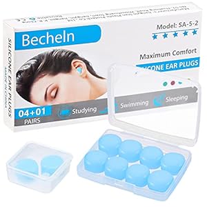 Reusable Silicone Ear Plugs, Waterproof Noise Cancelling EarPlugs for Sleeping, Shooting, Airplanes, Concerts, Mowing…