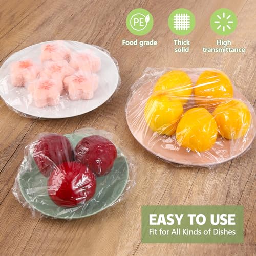 Smallchuzi HTG-001-200PCS-STRANSPARENT LID Plastic Bowl Covers 200Pcs Elastic Reusable, Shower Caps For Sourdough Bread Proofing, Outdoor Food Covers To Keep Bugs Away thumb #3
