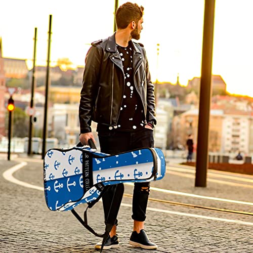 Housse de guitare en tissu Oxford imperméable avec bandoulière réglable Motif ancres bleues et blanches - Les Beatles, Paul McCartney, John Lennon, RIngo Starr, George Harrison Housse de guitare en tissu Oxford imperméable avec bandoulière réglable Motif ancres bleues et blanches – Image 7
