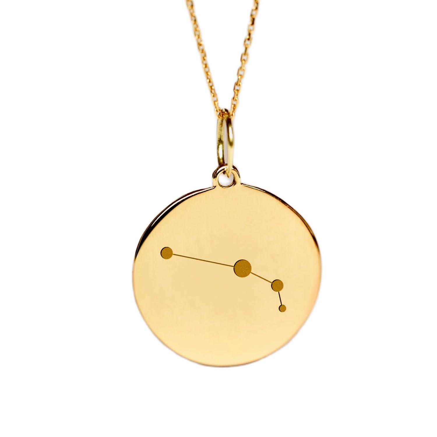 Collier chaîne câble 45,7 cm et pendentif pièce gravée constellation Bélier LKBEADS 24 mm - 6