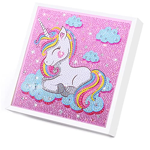 Wishstar Diamond Painting Unicornio, DIY 5D Pintura Diamante Completo, Diamond Painting Nios, Punto de Cruz Diamante Kit Unicornio por Decoracin de la Pared del Hogar