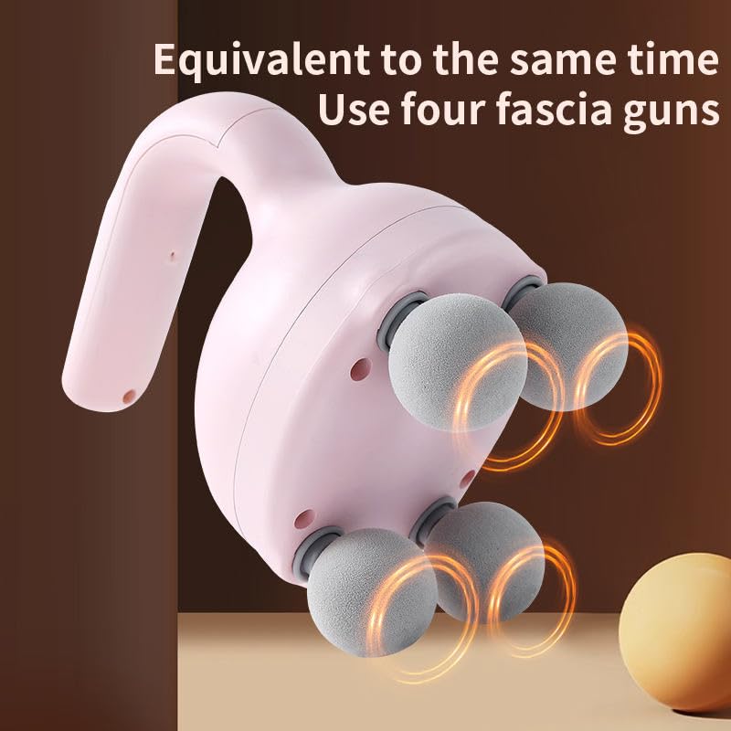 Image of Dealsure Percussion Massager Gun for Pain Relief | Rechargeable with 4 Heads | Handheld Massager Machine for Body Pain | for Back, Neck, Shoulder & Foot | Reduces Stiffness & Soreness