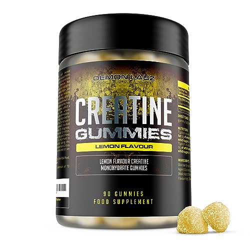 Demon Labz Creatine Gummies - 90 Gummies, Lemon Flavour, Creatine Monohydrate for Men & Women