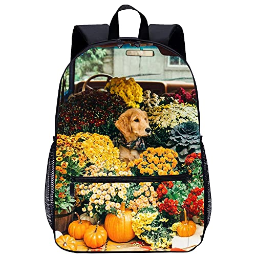Mochila impresa en 3D de perro unisex juvenil grande de 45x30x15cm