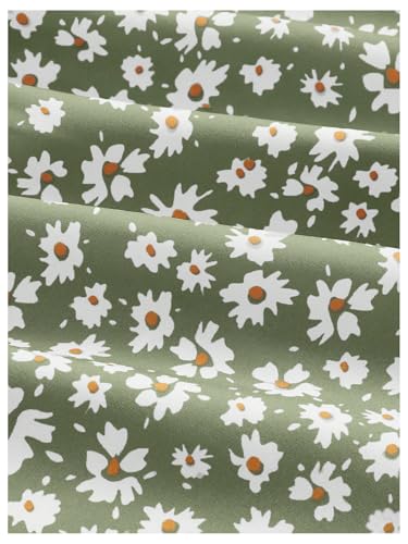 Verdusa Women's Ditsy Floral Print Ruched Skirt Split Thigh Casual Long Skirts3