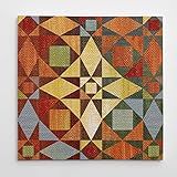 Kaleidoscope Quilt II Gallery Wrapped Canvas Wall Art Wall Décor for Home, Office, Bedroom, Living Room, 24X24