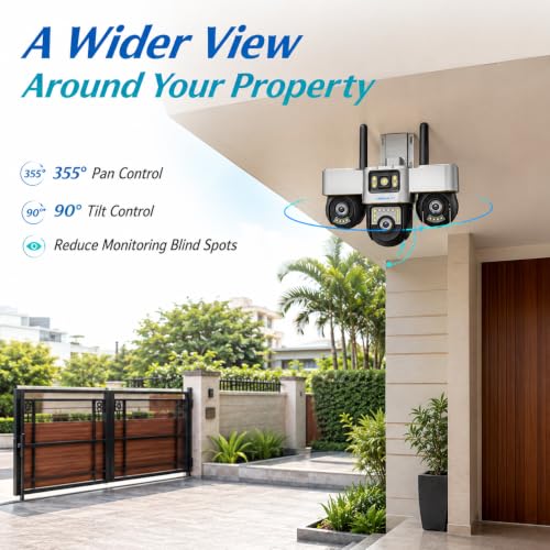Image of XUGA Cybernautt Z18K WiFi Security Camera, Triple Lens 18MP Total, H.265 AVI, Pan 355 Tilt 90, Human Motion Tracking & Face Detection, Night Vision, 128GB TF Card, Built-in Speaker & Mic 6+6+6MP