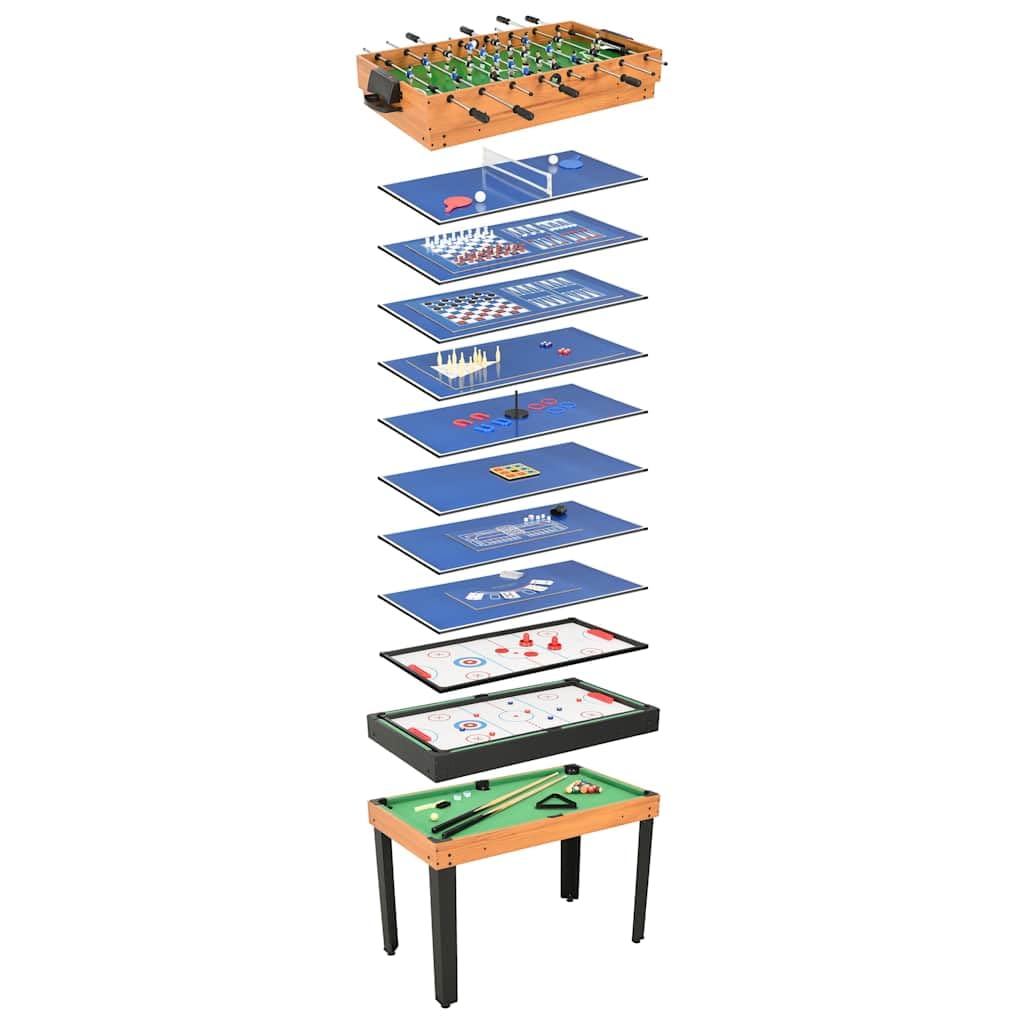 15 w 1 stół wielofunkcyjny klon MDF 121 x 61 x 82 cm z akcesoriami do użytku wewnątrz i na artykuły sportowe i aktywności, idealny do fitnessu, jogi, pilatesu, gimnastyki, koordynacji
