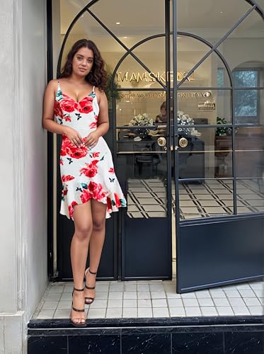 Image of Womens Sexy Sleeveless Bodycon Mini Dress Summer Casual Straps Short Ruffle Dresses Beach Party Club Homecoming