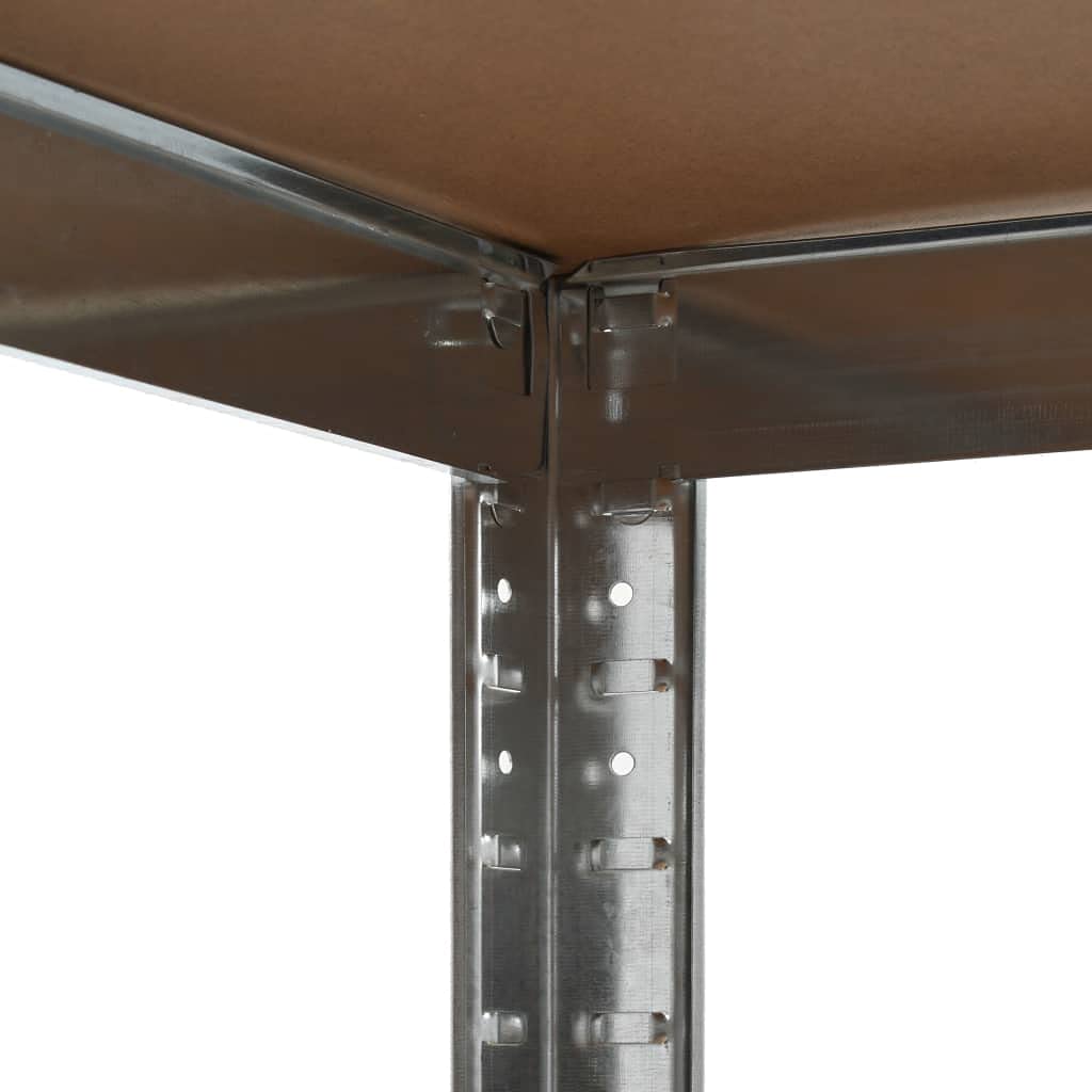 Générique Étagère d'angle à 5 Niveaux Argenté Acier et Bois d'ingénierie,Entreprise & Industrie,Stockage Industriel,Étagères industrielles,Argent,24.5 KG,144264