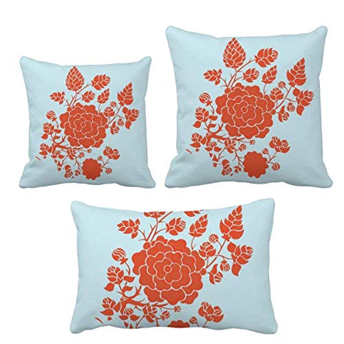 Coussin fleur rouge plante rose ensemble de coussins accueil sofa decor don - 2