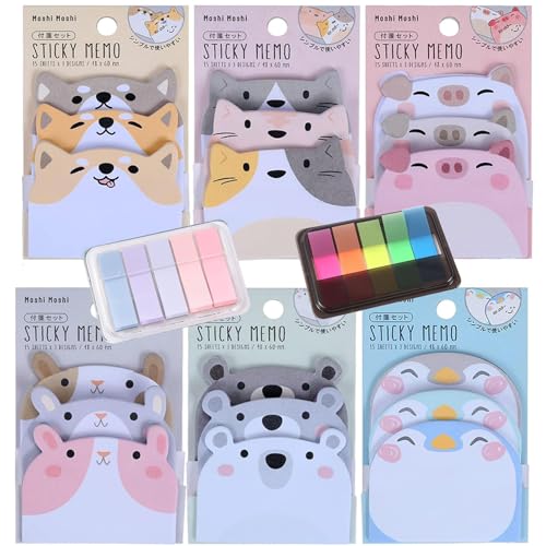 FISH DRAGATE 8 Pieza Notas Autoadhesivas,sticky notes con Forma Animales de colores,material escolar y papeleria Folletos, Marcadores, Diarios De Viaje