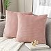 Yamonic Housses Coussin en Velours 40x40cm pour Salon Canapé,Lot de2 Housses Coussin Carrés de Motif uni (Motif de Vague) Décoration Chambre,Rose