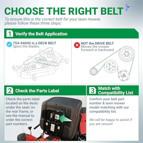 Image of BlueStars 954-04045 Mower Deck Belt | Aramid Cord | 1 /2 x 109