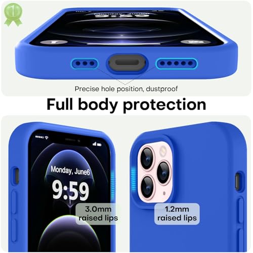 Image of LOVE 3000 Compatible with iPhone 12 Pro Max Phone Case | Thickening 2.1 MM Liquid Silicone | Anti-Scratch Microfiber Lining | Full-Body Duty Heavy Protection Case for Men, Klein Blue