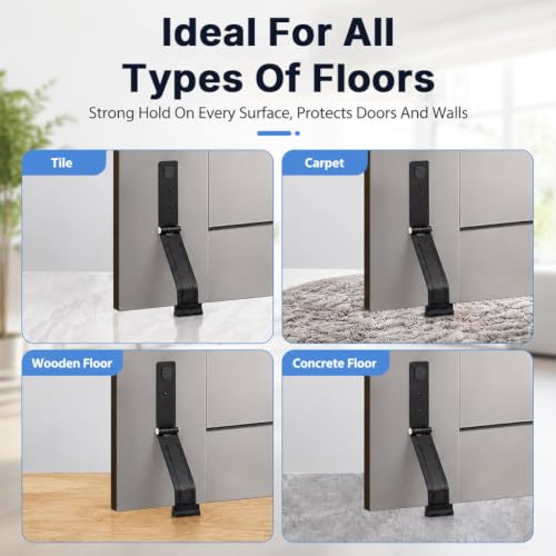 Image of HASTHIP Metal Kickdown Door Stopper for Home Heavy Flip Down Gate Stop