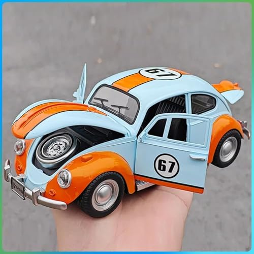 Image of 1:18 Beetle Toy Car Vintage Car Die Cast Metal Model Cars with Light Sound Pullback Openable Door Cars Toy