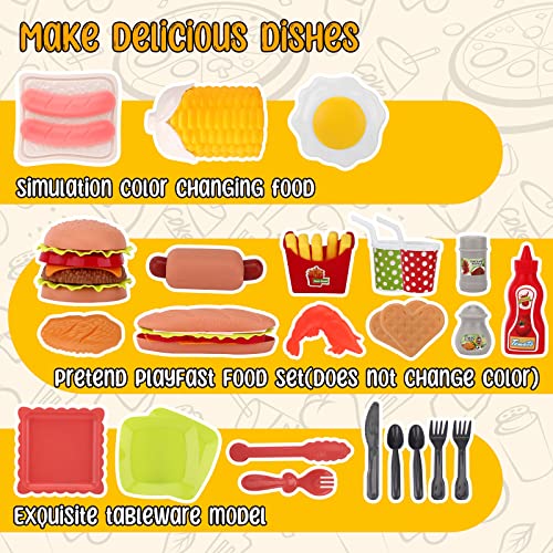 Toy Air Fryer Kids Play Kitchen With Hamburger Fries Cola Fried Chicken Cookware, Kitchen Playset Toy Play Kitchen Accessories For 3 -5,4-8 Year Old Boys Girls Toddlers #TOP2