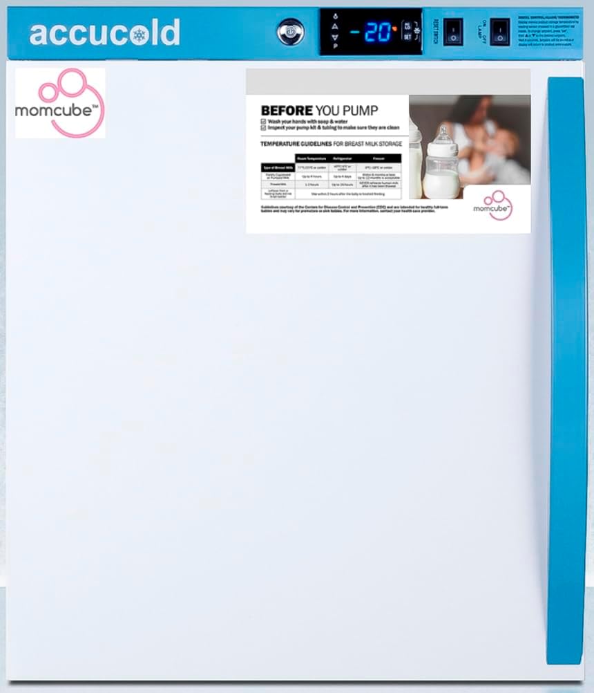 Accucold AFZ1PVMC MOMCUBE Breast Milk Storage Freezer, 1.4 Cu.Ft, Open Door Alarm, Adjustable Temperature (RHD)