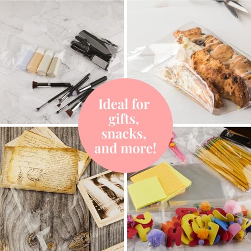 image for Prestee 200pk Self-Sealing Clear Plastic Cellophane Bags, 6x10 Goody B