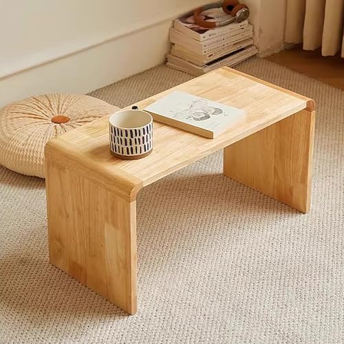 Mesa auxiliar en forma de C de madera maciza para sofá y espacios pequeños de 35x25 cm 7