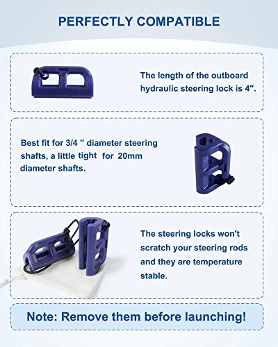 image for Uueego Hydraulic Steering Locks, Boat Motor Steering Clips, Prevent Sw