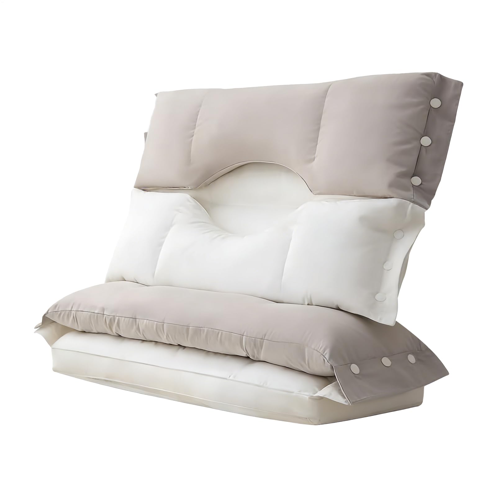 Almohada De Cama - Soporte Para El Cuello Extraíble Lavable, Almohada De Doble Capa En , Almohadas Para Dormir En La Cama Para El Hogar | para mujeres, hombres, adolescentes, personas mayores,