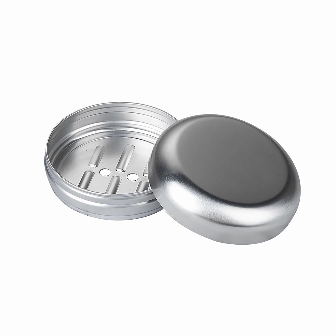 Aluminiowy słoik cynowy, 12-częściowe aluminiowe pudełko na mydło w kolorze srebrnym, przenośne, z pokrywką, do przechowywania w podróży
