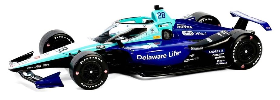 CollectiblesDallara 11244 2024 NTT IndyCar Series - #28 Marcus Ericsson/Andretti Autosport, Delaware Life 1:18 Scale Indy 500 Diecast