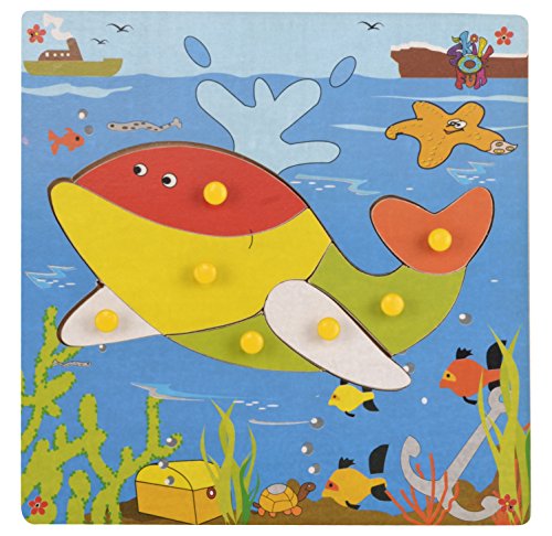 Skillofun Kids Wooden Theme Puzzle Standard Whale Knobs, Multi Color (B009GCSCPS) Amazon Price History, Amazon Price Tracker