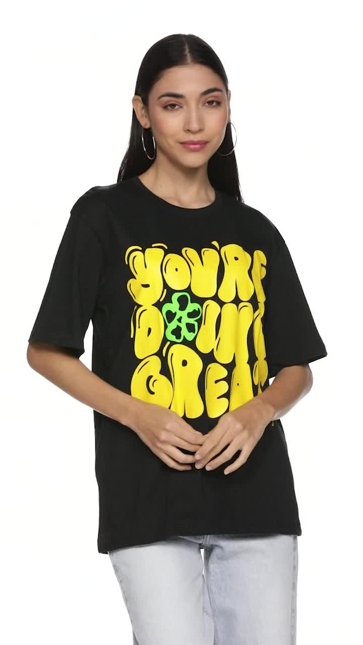 Buy JUNEBERRY® Pure Cotton Oversized Baggy Fit Cool You are Doing