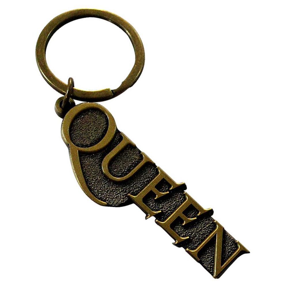 Rock Off officially licensed products Queen Gold Band Logo Keyring Keychain One Size