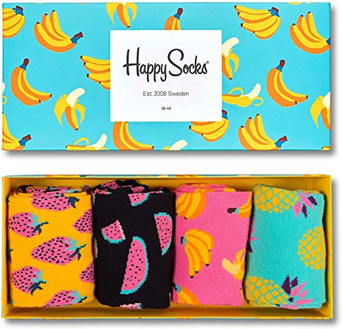 Happy Socks Fruit Socks Gift Box Turquoise,Yellow 9-11