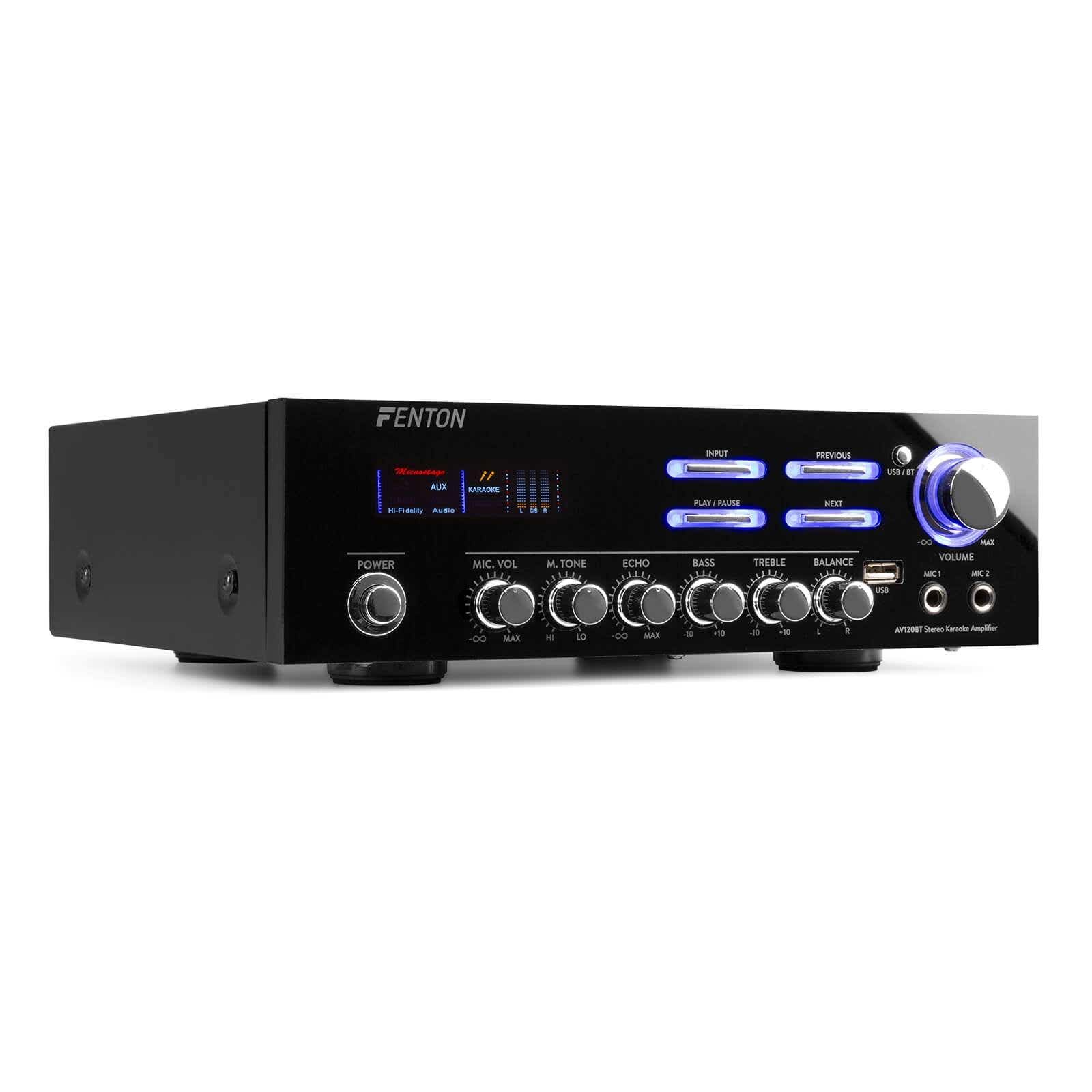 Fenton AV120BT Amplificador estereo Hifi USB BLUETOOTH EQ 2 entradas de micrófono