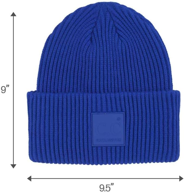 C.C Unisex Winter Thick Knit Plain Cuff Skull Cap Beanie Hat
