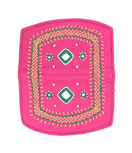 Image of SriShopify Embroidered Women Hand Purse Handcrafted Ethnic Mobile Purse for Ladies Cotton Applique Design Gifting Items Return Gifts (Pink Clutch)