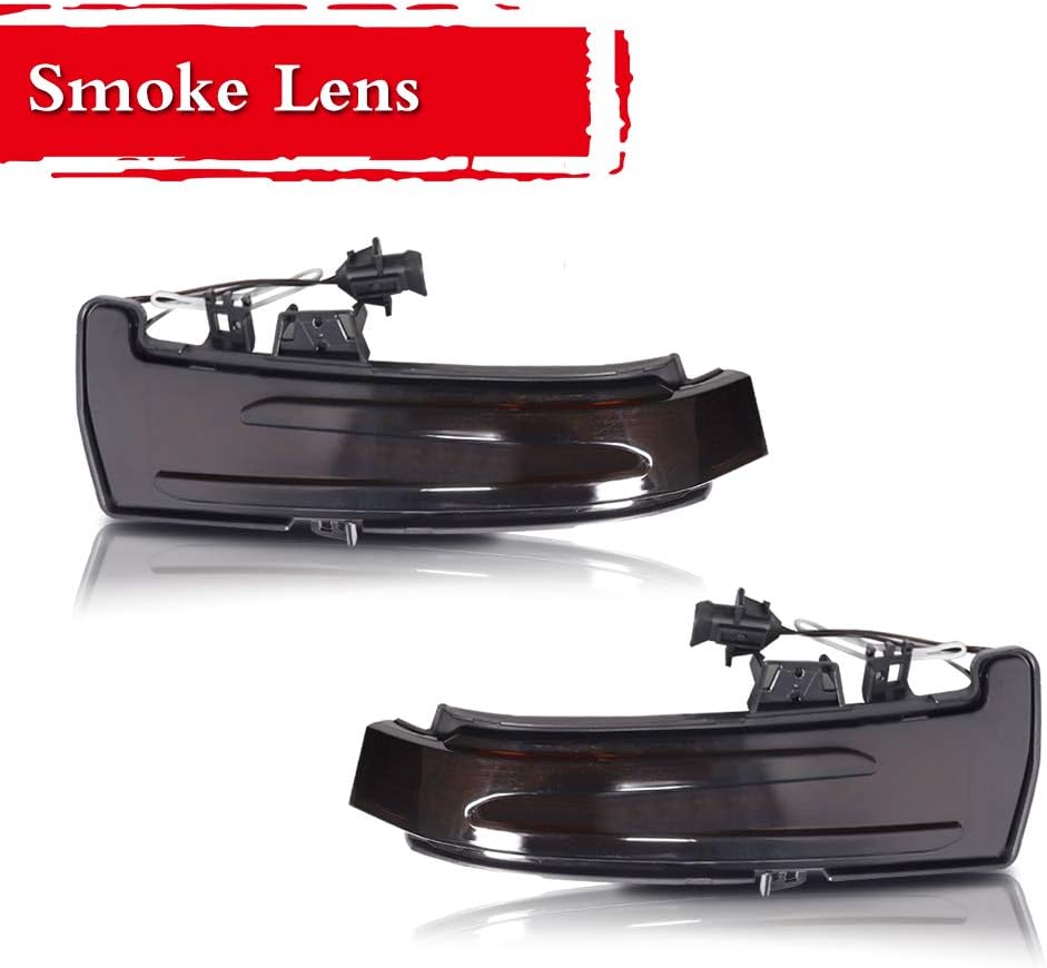 Smoked Lens Switchback White Amber Dynamic Sequential Blink LED Side Mirror Turn Signal Light Assembly For Mercedes-Benz C E S CLA CLS GLK GLA Class etc