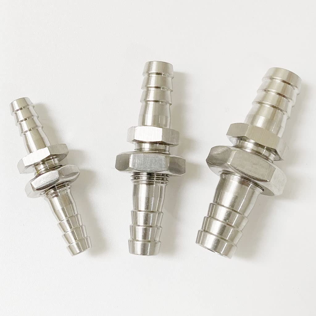 1pcs Barb Hose Tubo Raccordo Connettore Tail Connettore, Tubo Flessibile Hosetail Bulkhead Uguale Riduttore 3/4/2 / 6/8/10/14 / 16/18/12/18/11 / 20/29/29/22/29/29/22/22 / 32M, 304 Acciaio Inossidabile
