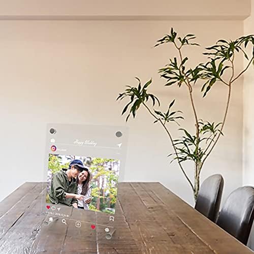Amazon Co Jp 名入れ無料 写真印刷あり フォトフレーム インスタ風 写真立て フォトスタンド Sns アクリル ギフト プレゼント 結婚 誕生日 贈答品 記念日 お祝い バレンタイン ホワイトデー オリジナル 高級 インテリア かわいい 女子 おしゃれ Instagram風 インスタ