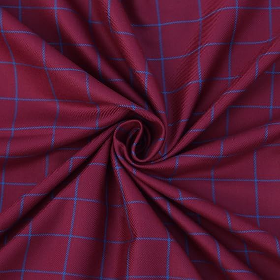 Image of BIGREAMS Unstitched Checkered Suiting Luxury Pants Fabric for Men - 1.5 Meter Pant Piece | Premium Blended Material | Soft Finish | Ideal for Formal Trousers
