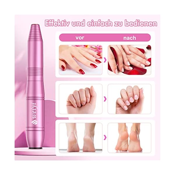 Weiyi Nagelfräser,Elektrische Nagelfeile für Gelnägel Acrylnägel Kallus Entfernen – Bild 6