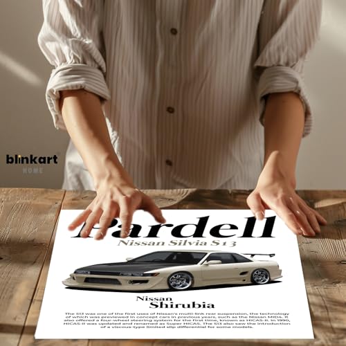 Image of BLINKART Nissan Silvia S13Car Posters Sticker Gift Items for Boys Room Wall Decor || Comes with Double-Sided Tape|| Decoration Bedroom Living Room Office Studio Decor | 12x18 In (A3) - CAR-261
