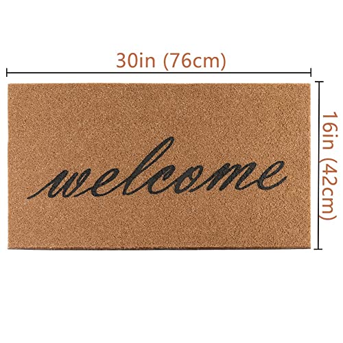 Ourwarm Welcome Mats For Front Door, Entryway Welcome Doormat With Thickened Non-Slip Pvc Backing For Outdoor And Indoor Use, 16 X 30 Inch Coir Layered Door Mats For Front Porch Farmhouse Decor #TOP1